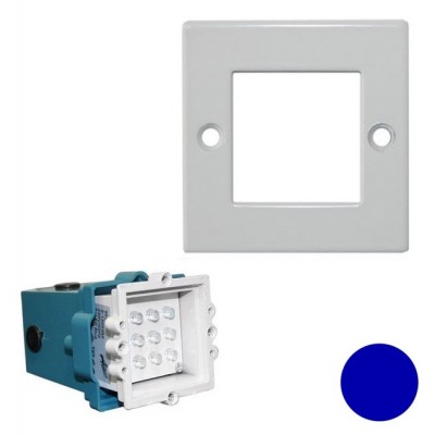 Φωτιστικό Χωνευτό Τετράγωνο LED 0.6W 230V Μπλέ φως Αλουμινίου Λευκό 9621 IP54